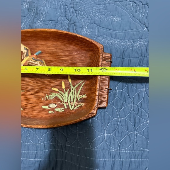 Vtg Multi Product USA Embossed Duck Decor wood look Tray w/ Wall Hanger 1953 - Picture 9 of 10